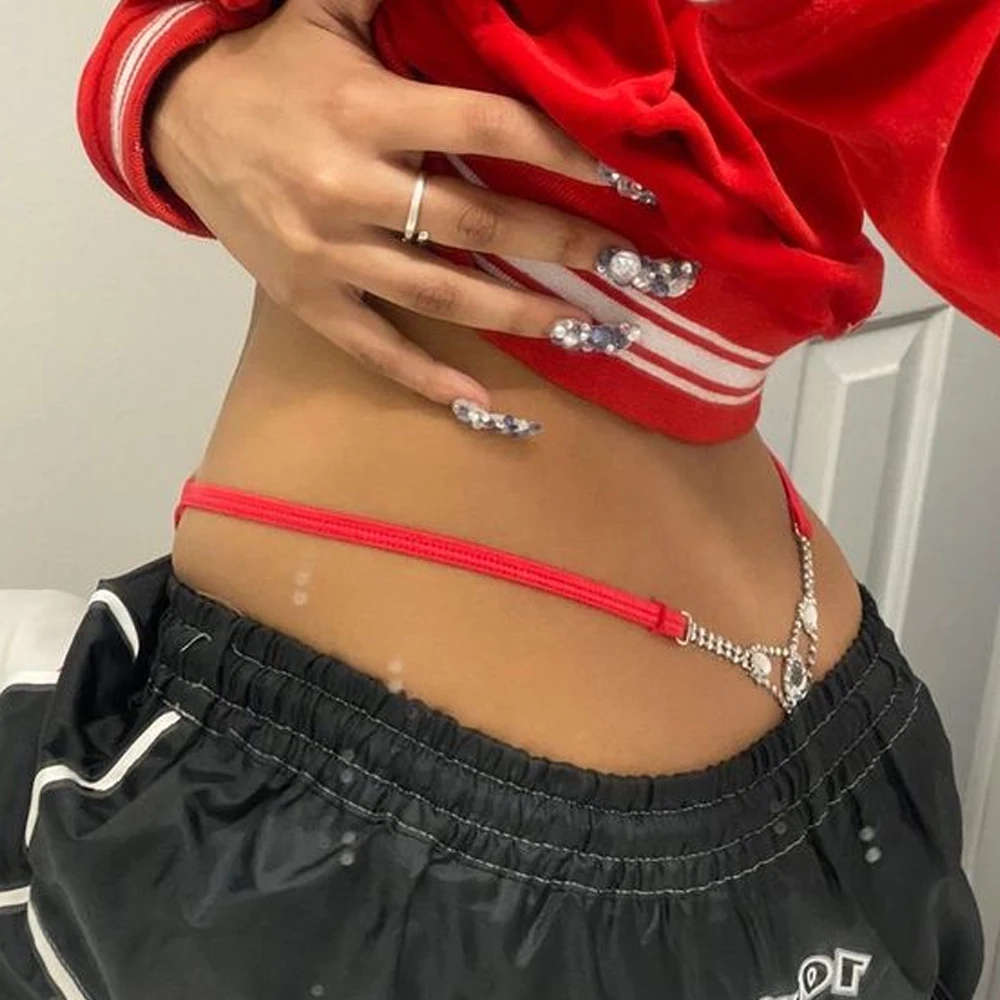 Women Accessories Dropshipping - Tanga redonda Sexy con diamantes de