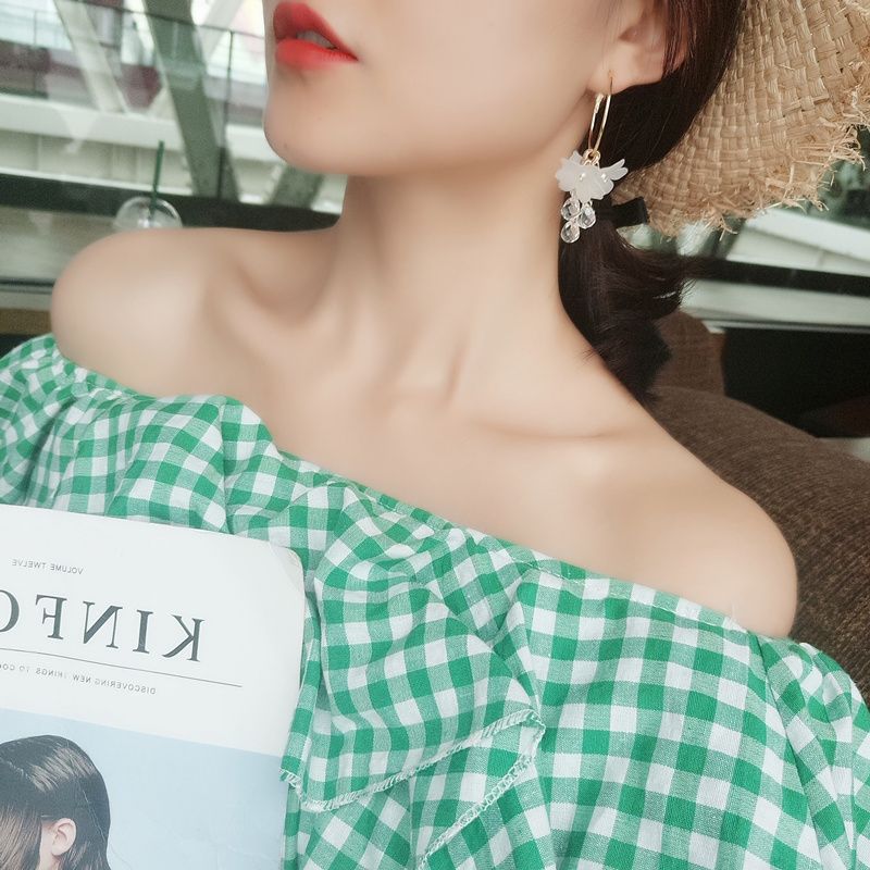Pendientes de gota de flor bla - Women Accessories Dropshipping reseña y precio